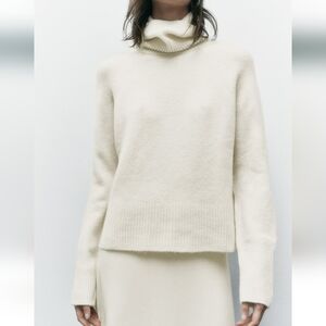 Zara Cream Cowl Neck Sweater